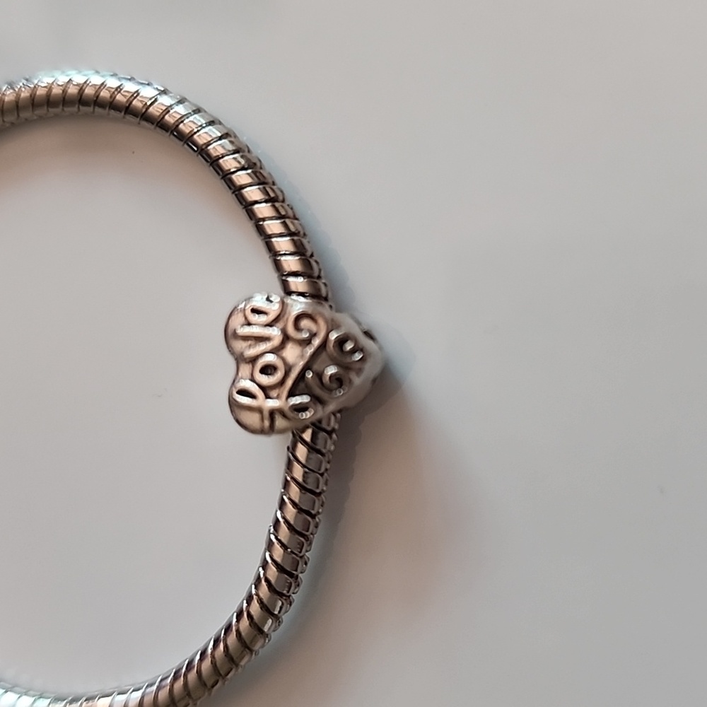 LOVE  HEART Charm for European Style Bracelets Fits Pandora Systems
